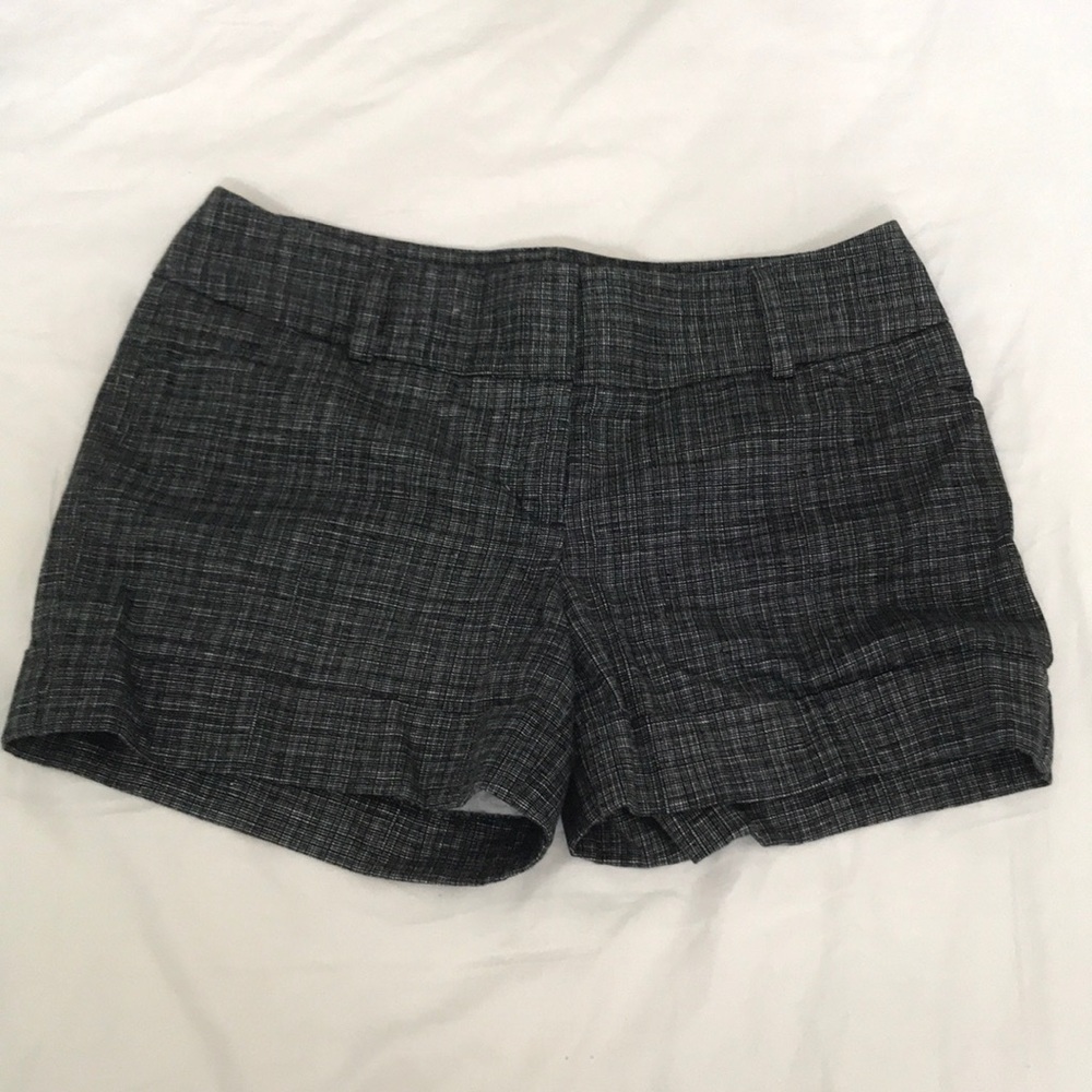 Black and white striped shorts